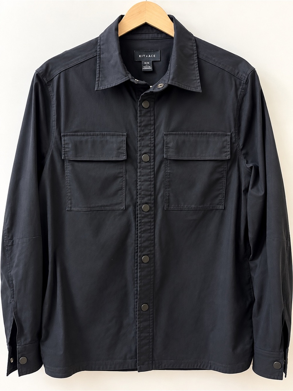 Kit + Ace Men's Black Lightweight Utility Shirt Jacket